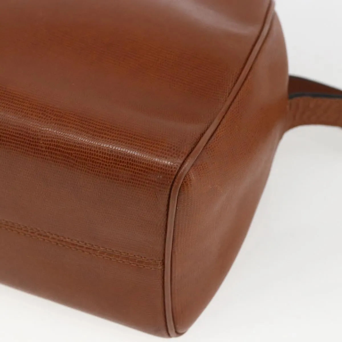 Celine Vintage Circle Logo Leather, Brown, Leather, Shoulder Bag