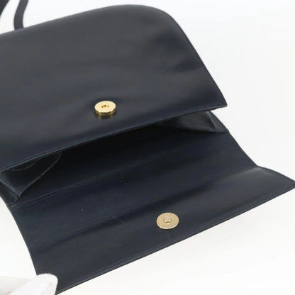 Salvatore Ferragamo Gancini Leather, Navy, Leather, Shoulder Bag