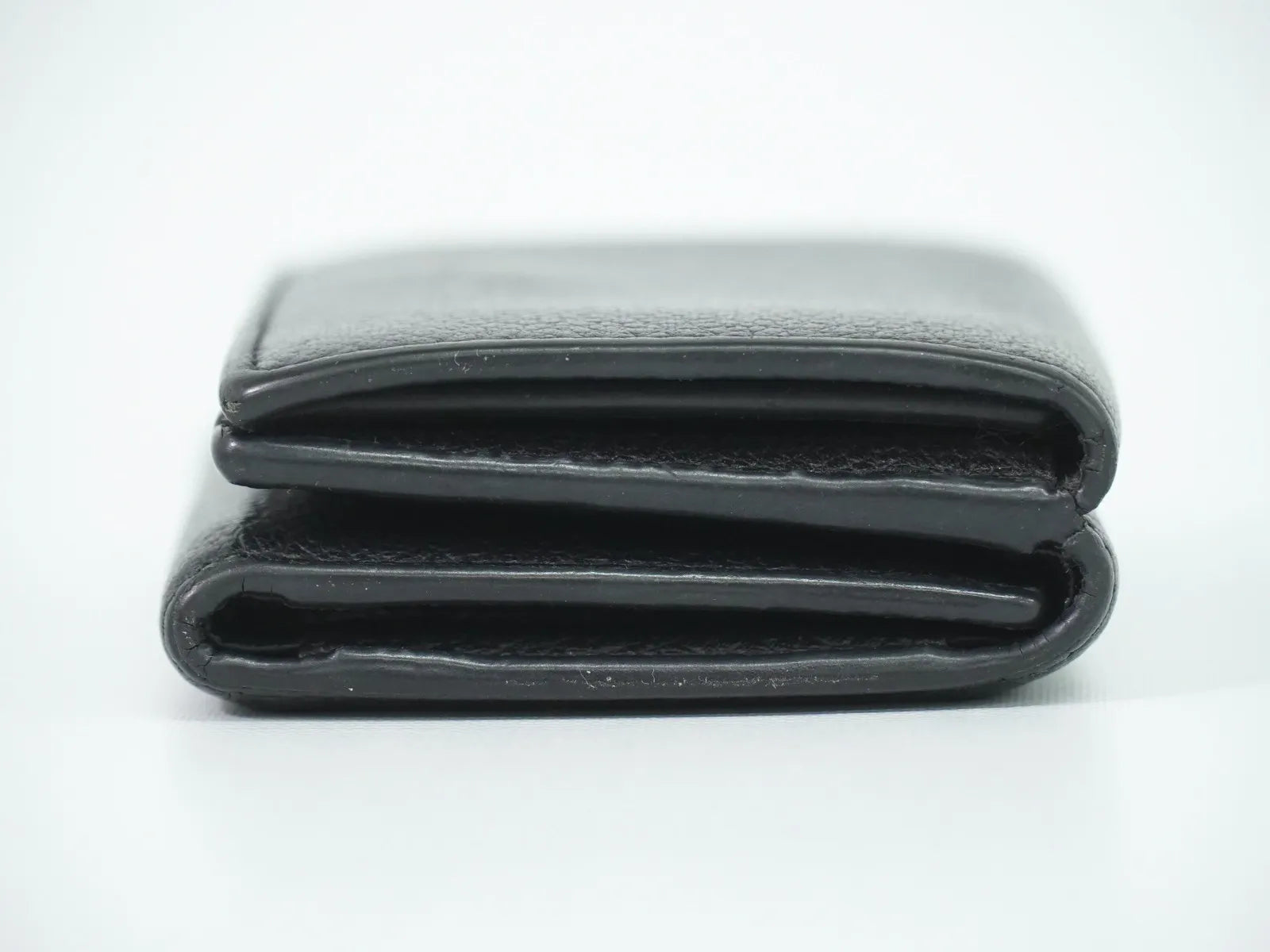 Saint Laurent Compact Matelasse Leather, Black, Leather, Wallet