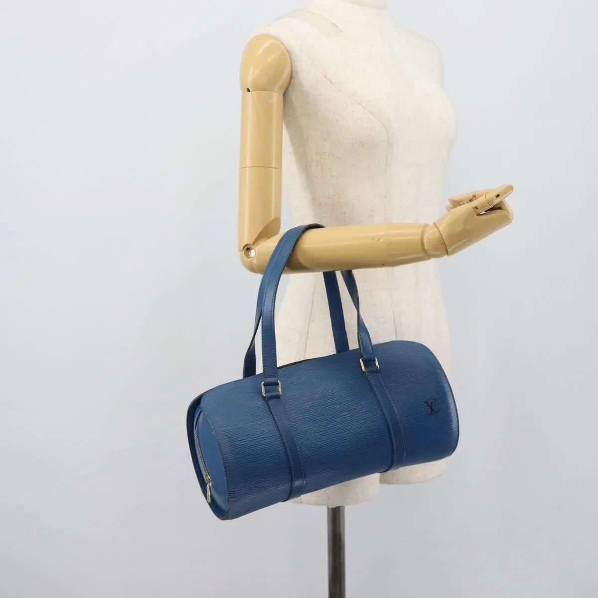 Louis Vuitton Soufflot Epi Leather, Blue, Leather, Handbag