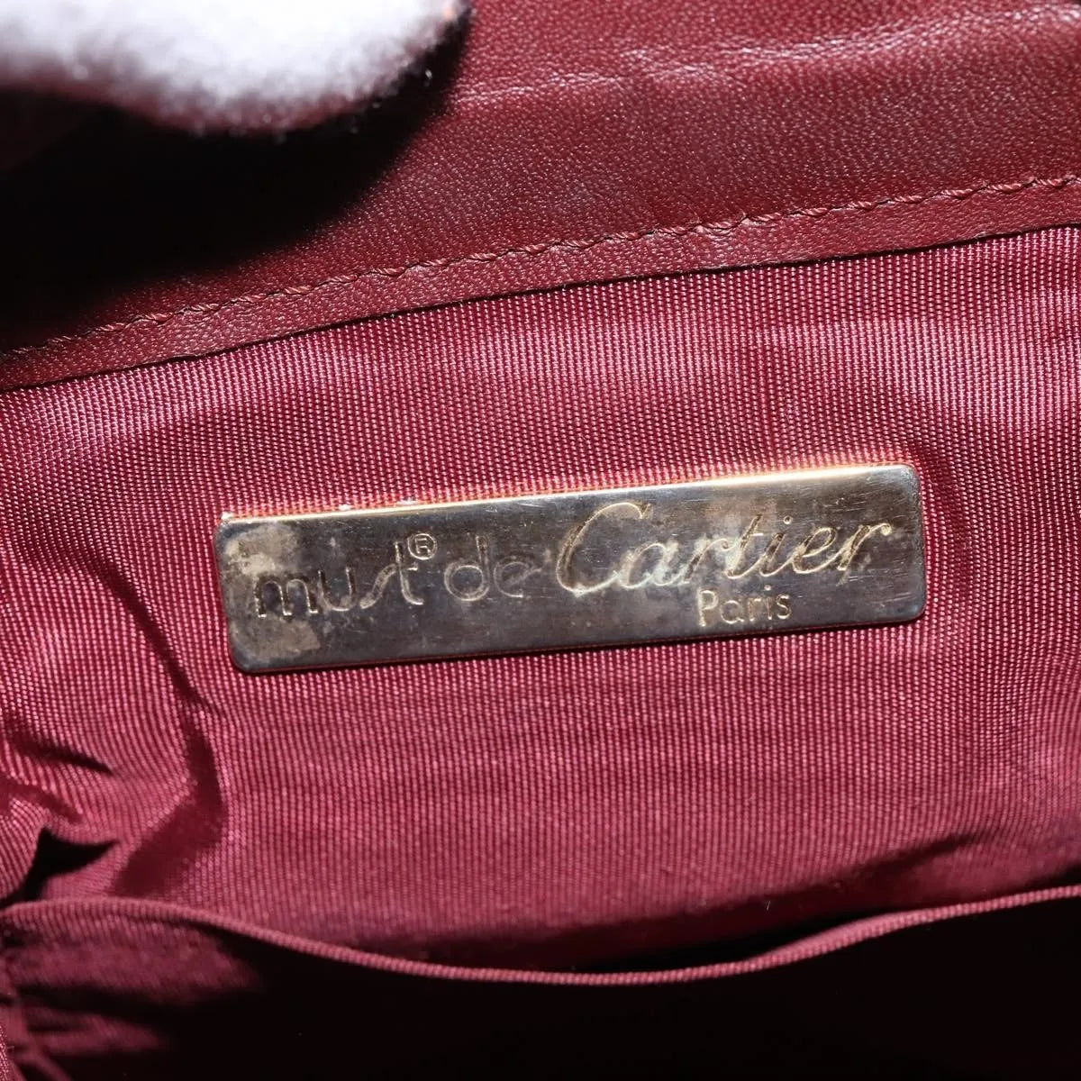 cartier Must de cartier Leather, Burgundy, Leather, Shoulder Bag
