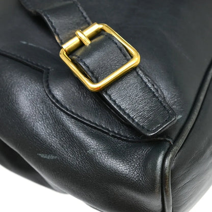 Gucci Vintage Bamboo Leather, Black, Leather, Backpack