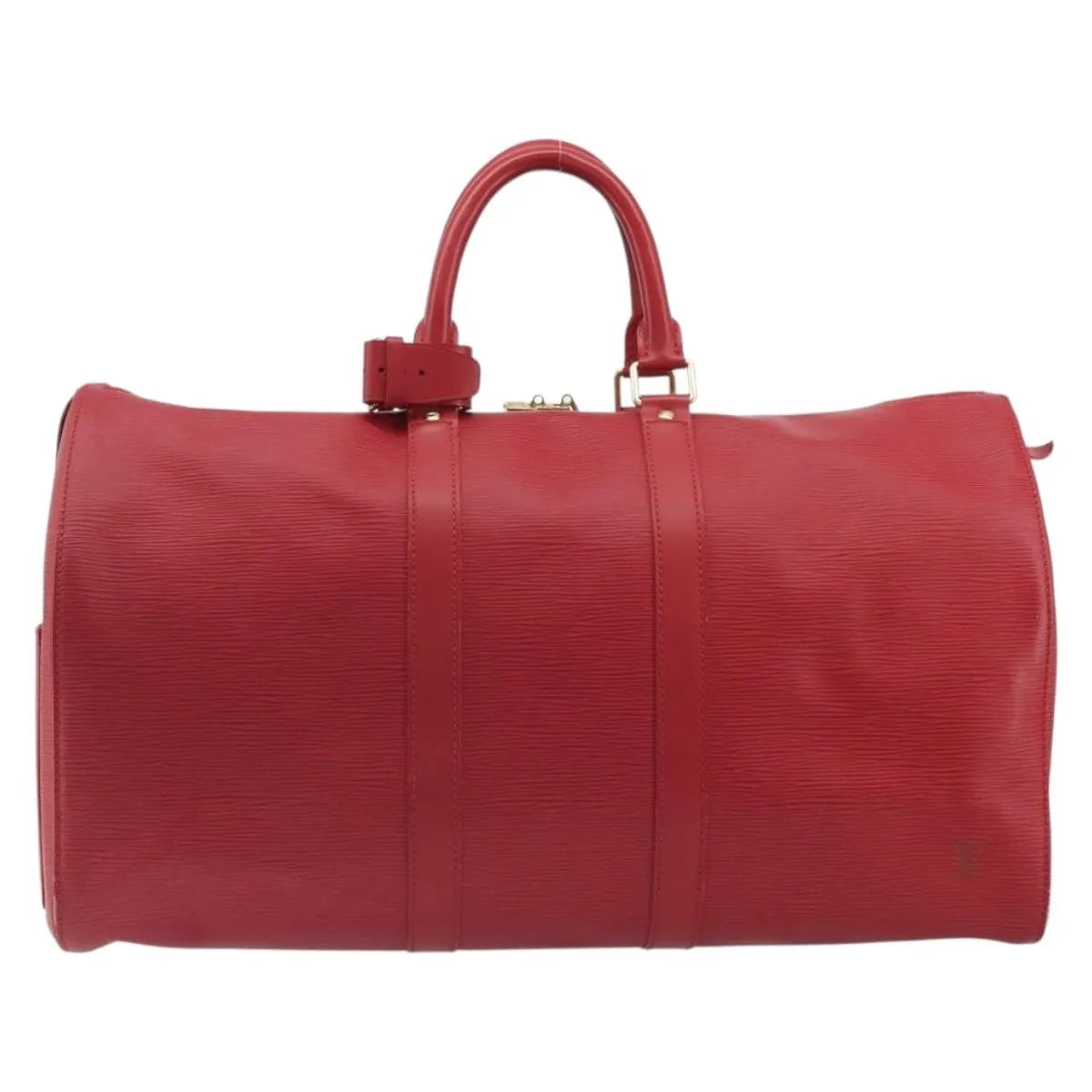 Louis Vuitton Keepall Epi, Red, Leather, Travel Bag