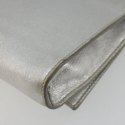 Salvatore Ferragamo Vara Chain Flap Leather, Silver, Leather, Shoulder Bag