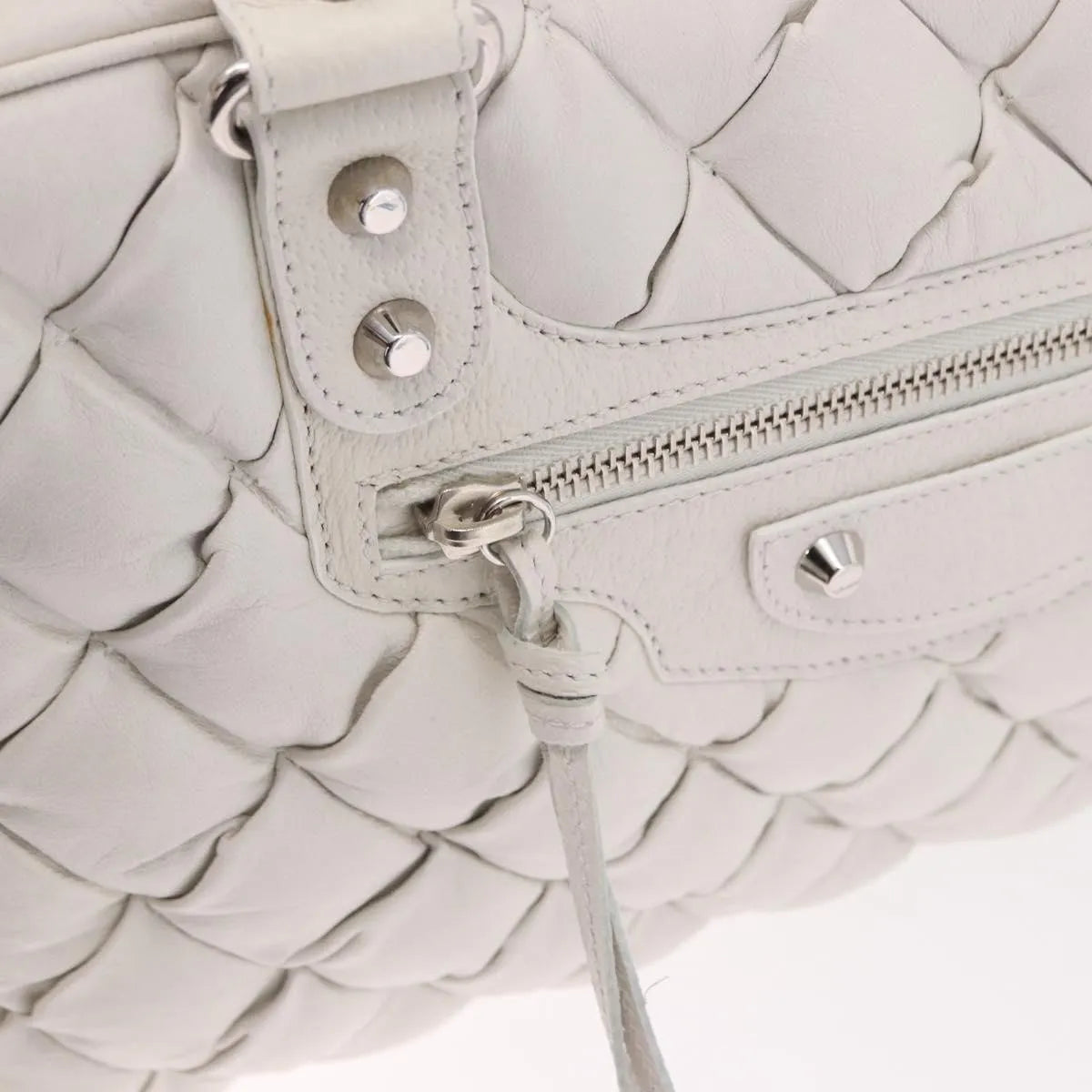Balenciaga Matelasse Leather, White, Leather, Handbag