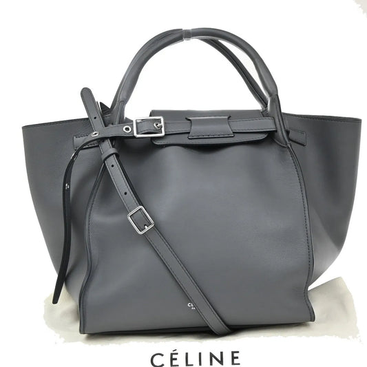 Celine Big Smooth Leather, Gray, Leather, Handbag