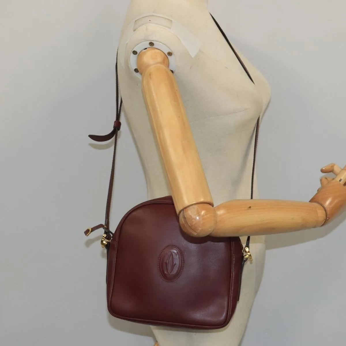 cartier Must de Cartier Leather, Burgundy, Leather, Shoulder Bag