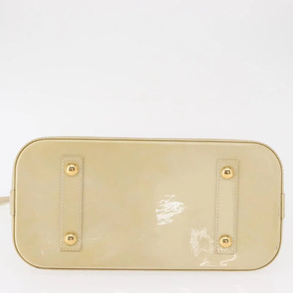 Louis Vuitton Alma Monogram Vernis, Beige, Patent Leather, Handbag