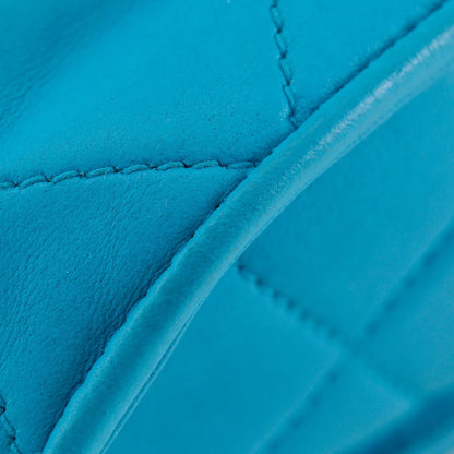 Chanel Vintage Tassel Box Quilted Leather, Turquoise, Leather, Shoulder Bag