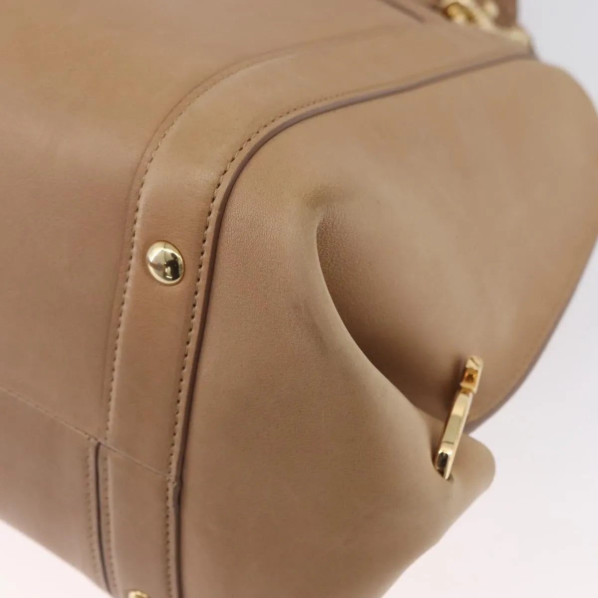 Salvatore Ferragamo Suzanna Satchel Smooth Leather, Beige, Leather, Handbag