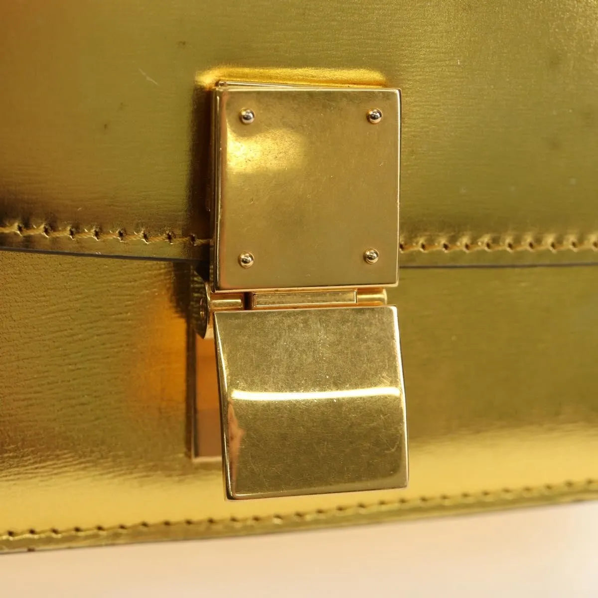 Celine Flap Shoulder Leather, Gold, Leather, Shoulder Bag