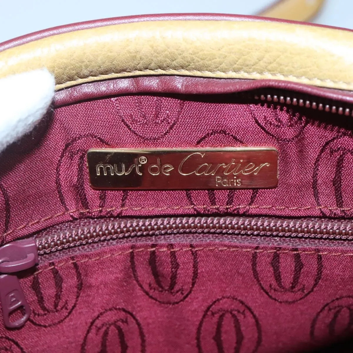 cartier Tasseled Must de Cartier Leather, Yellow, Leather, Shoulder Bag