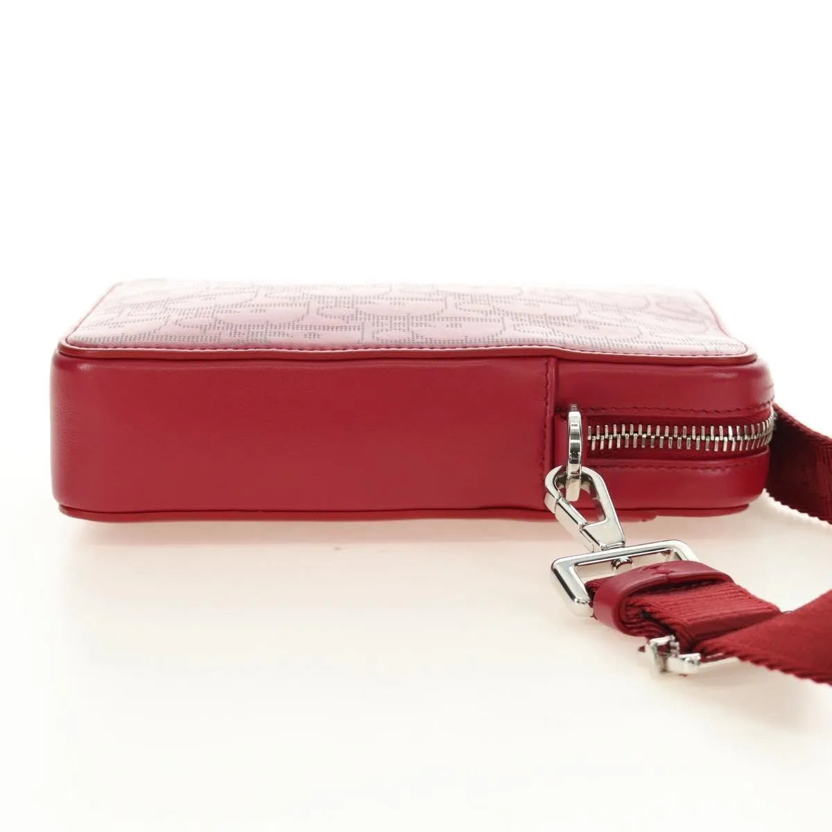Christian Dior World Tour Zip Messenger Oblique Galaxy Leather, Red, Canvas, Shoulder Bag