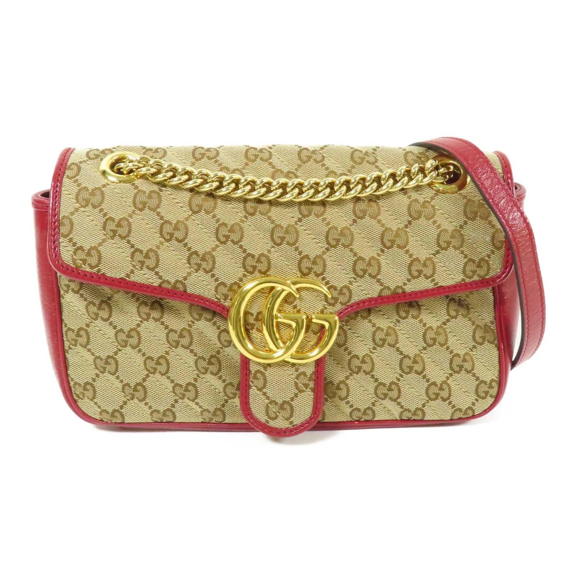 Gucci GG marmont Canvas, Beige, Canvas, Shoulder Bag