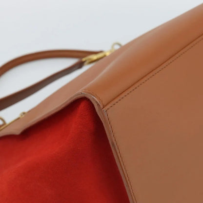 Celine Trapeze Leather with Suede, Brown, Leather, Handbag