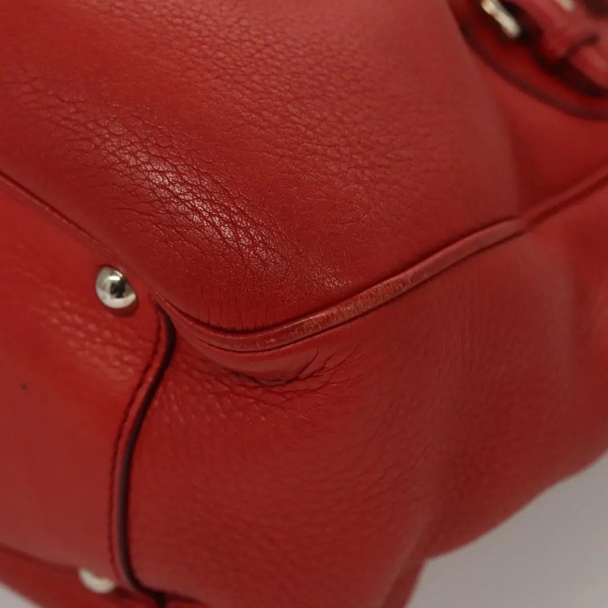 Salvatore Ferragamo Gancini Handle Tote Leather, Red, Leather, Handbag