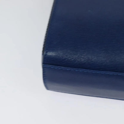 Celine Vintage Circle Logo Leather, Blue, Leather, Shoulder Bag