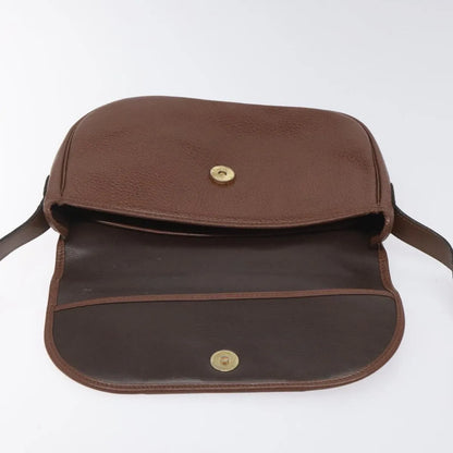 Christian Dior Vintage CD Flap Leather, Brown, Leather, Shoulder Bag
