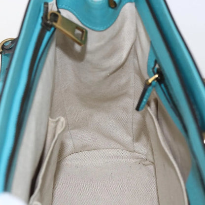 Gucci Bright Bit Convertible Tote Leather, Blue, Leather, Tote Bag