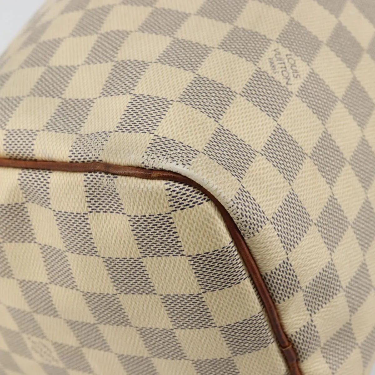 Louis Vuitton Speedy Damier, White, Canvas, Handbag