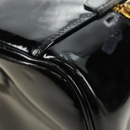 Chanel Vintage Timeless Cosmetic Case Patent, Black, Patent Leather, Handbag