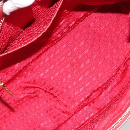 Prada Double Zip Lux Tote Saffiano Leather, Red, Leather, Handbag