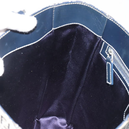 Fendi Vintage Tote Zucchino Canvas, Navy, Canvas, Tote Bag