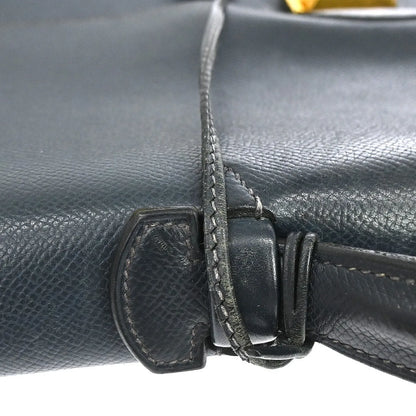 Hermes Sac a Depeches Courchevel, Navy, Leather, Handbag
