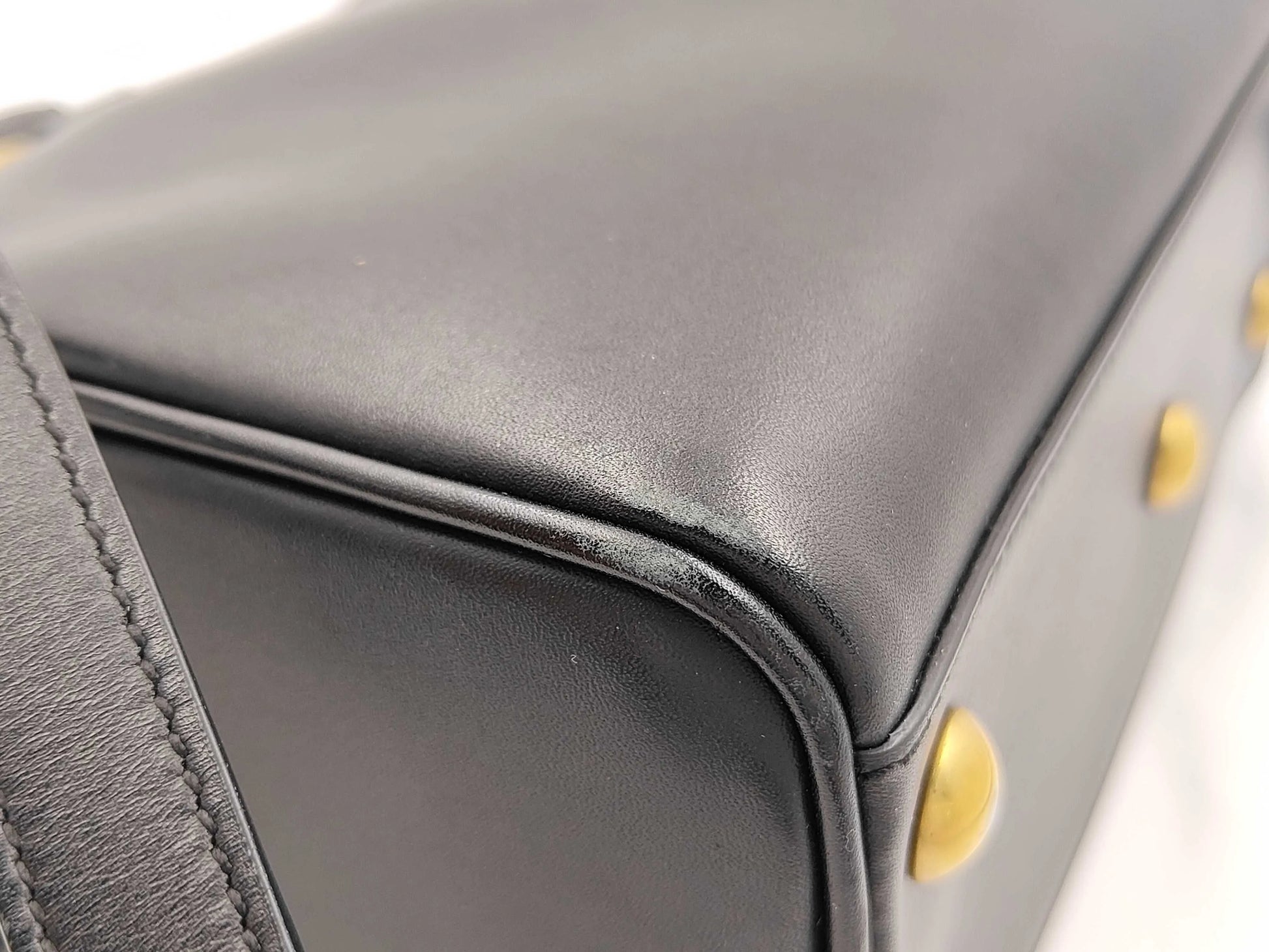 Saint Laurent Classic Duffle Leather, Black, Leather, Shoulder Bag