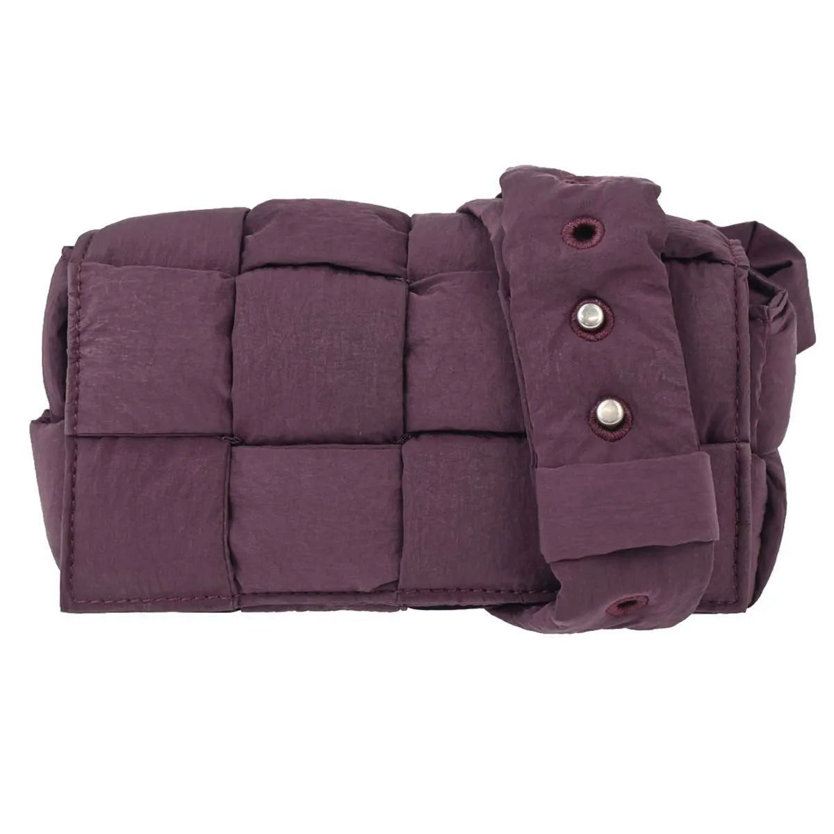 Bottega Veneta Padded Tech Cassette Intrecciato Nylon, Purple, Nylon, Shoulder Bag