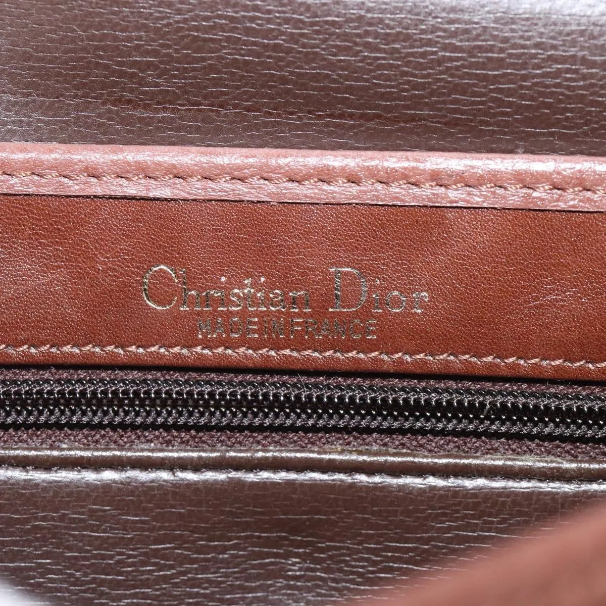 Christian Dior Vintage CD Flap Leather, Brown, Leather, Shoulder Bag
