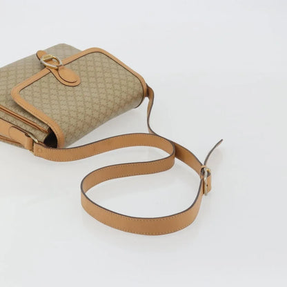 Celine Vintage Macadam Canvas and Leather, Beige, Canvas, Shoulder Bag