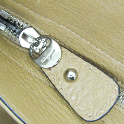 Salvatore Ferragamo Gancini Leather, Brown, Leather, Shoulder Bag