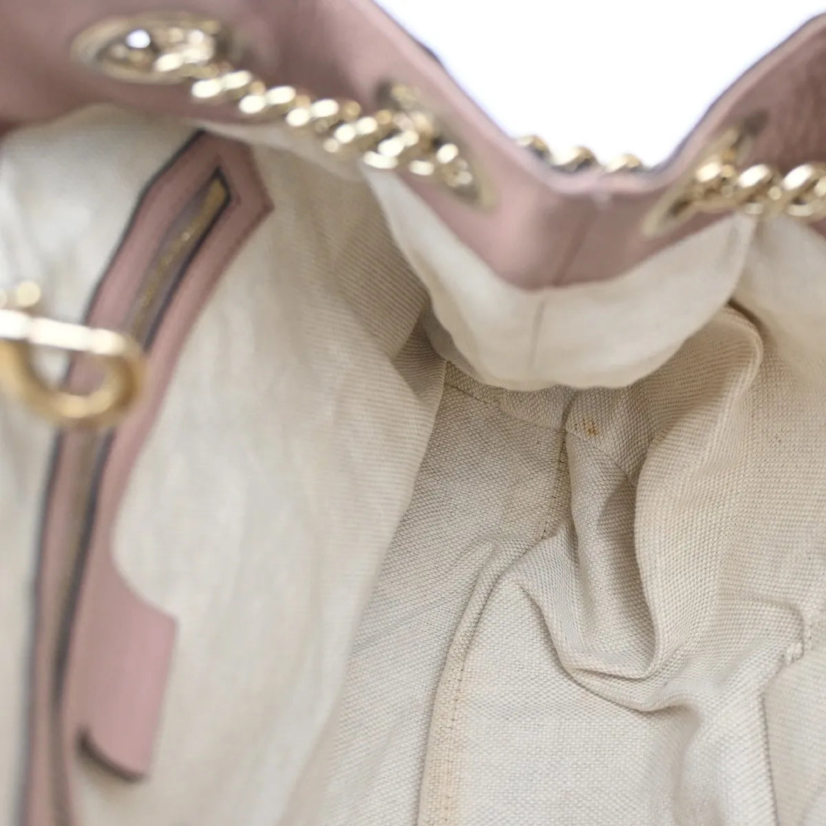 Gucci Soho Chain Strap Leather, Pink, Leather, Shoulder Bag