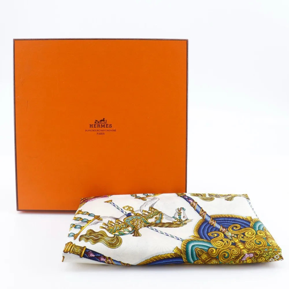 Hermes Carré 90 Silk multicolor, Green, Silk, Scarf