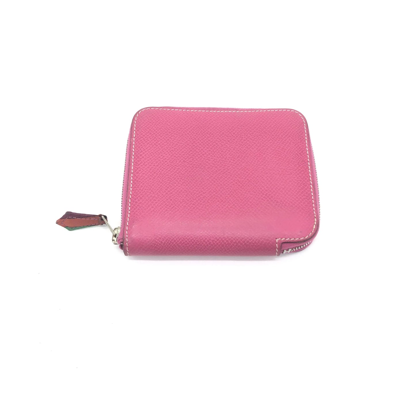 Hermes Azap Silkin Epsom Leather Silk, Pink, Calfskin, Wallet