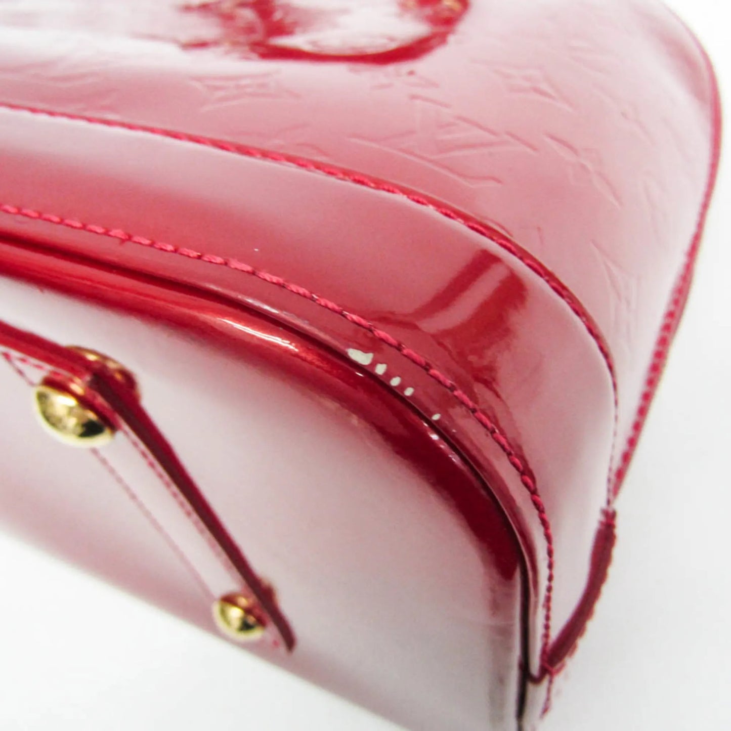 Louis Vuitton Alma Monogram Vernis, Red, Patent Leather, Handbag
