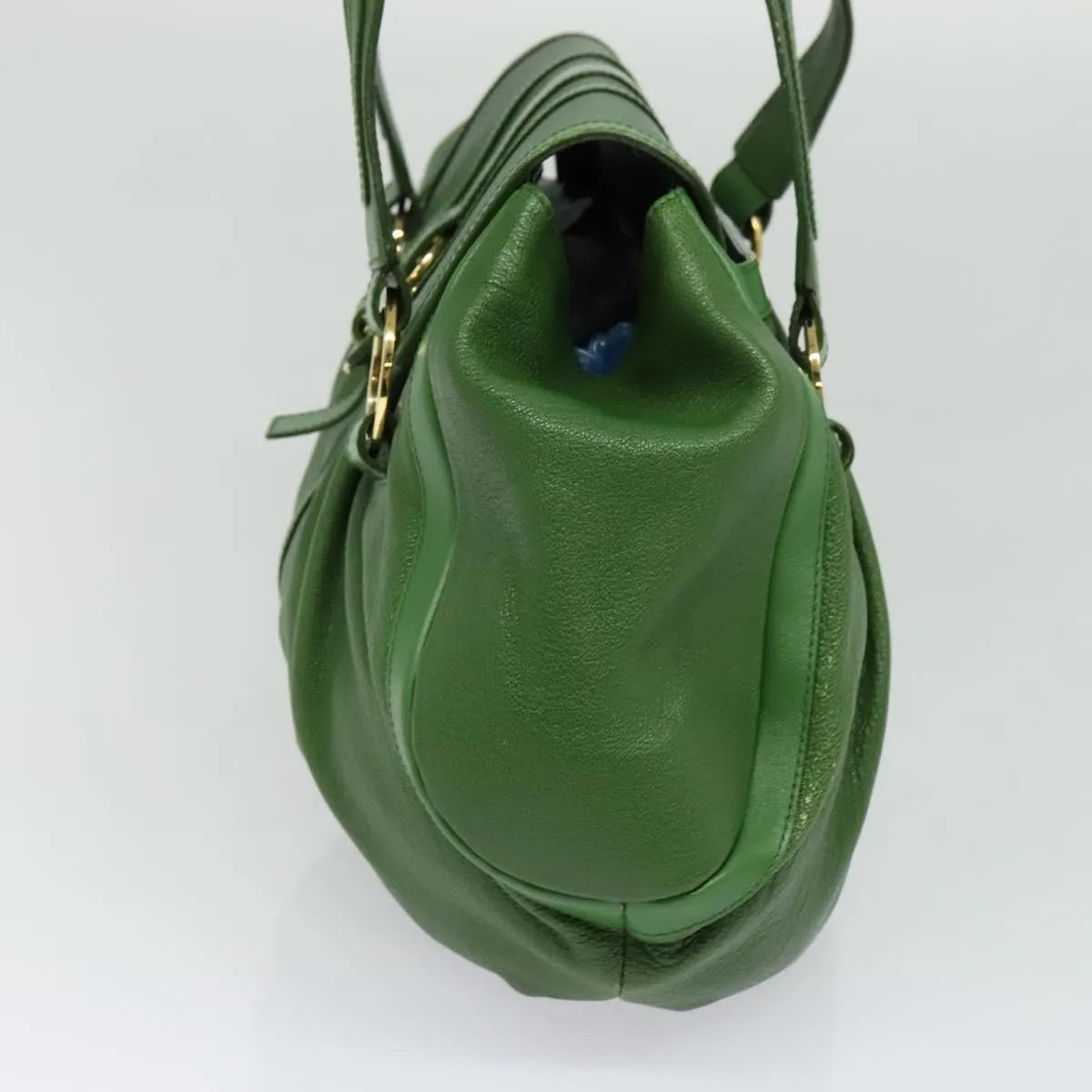 Bvlgari Chandra Hobo Leather, Green, Leather, Handbag