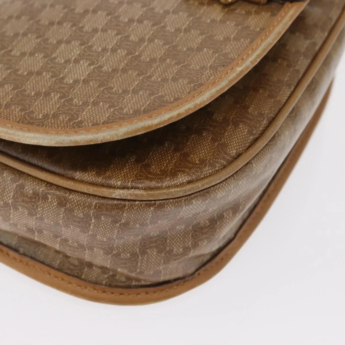 Celine Vintage Macadam Canvas, Beige, Canvas, Shoulder Bag
