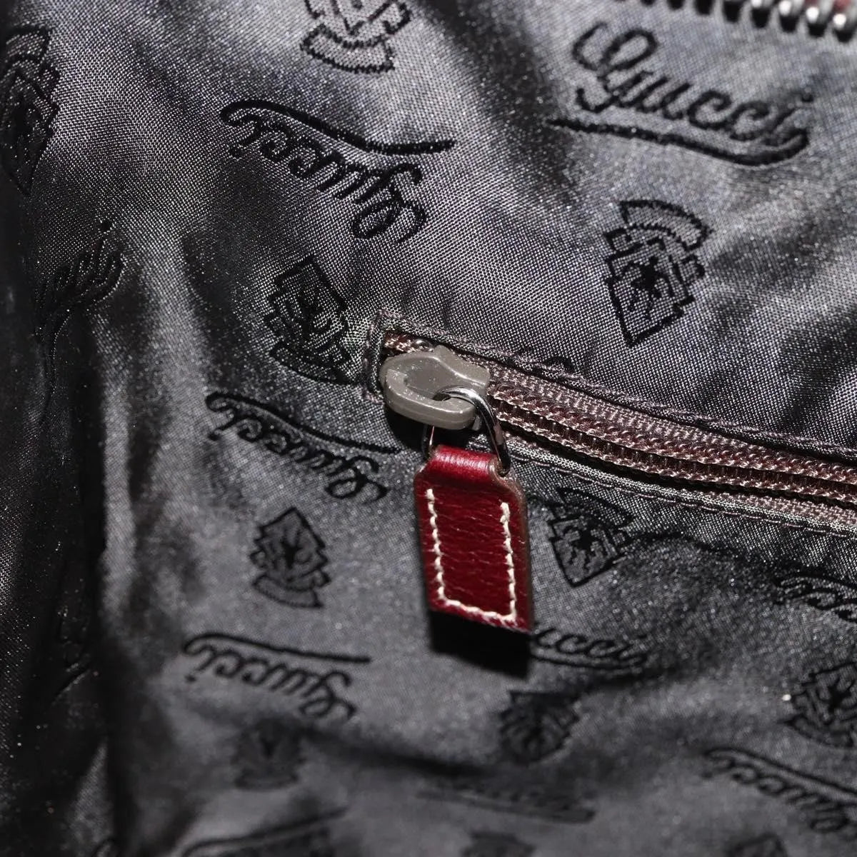 Gucci Logo Crest Messenger Leather, Burgundy, Leather, Shoulder Bag