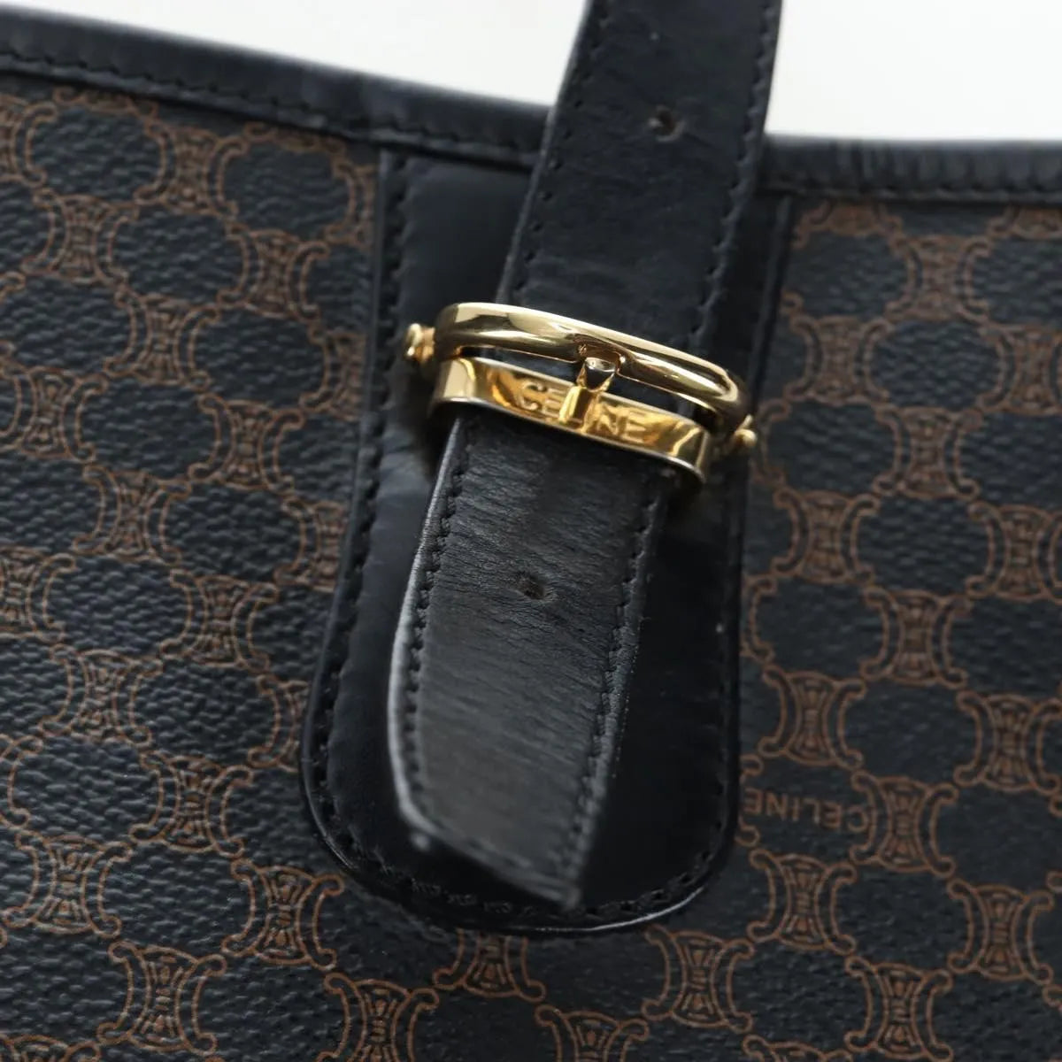 Celine C Macadam Tote PVC leather/ Macadam canvas, Black, PVC, Shoulder Bag