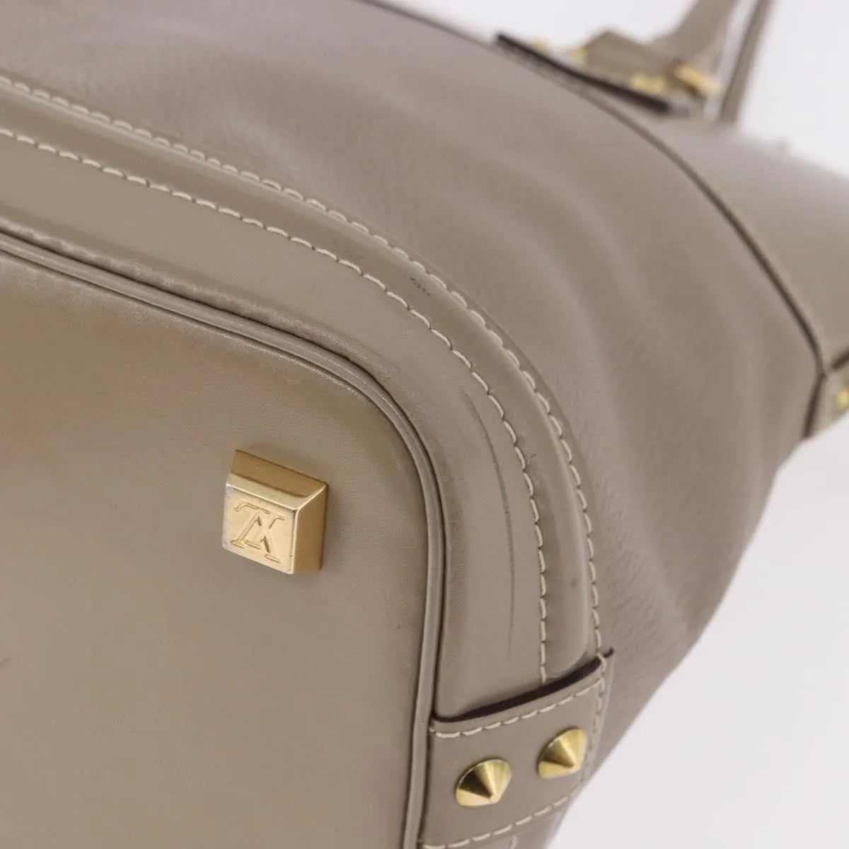 Louis Vuitton Suhali Lockit Leather, Gray, Leather, Handbag