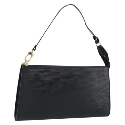 Louis Vuitton Pochette Accessoires Epi, Black, Leather, Clutch