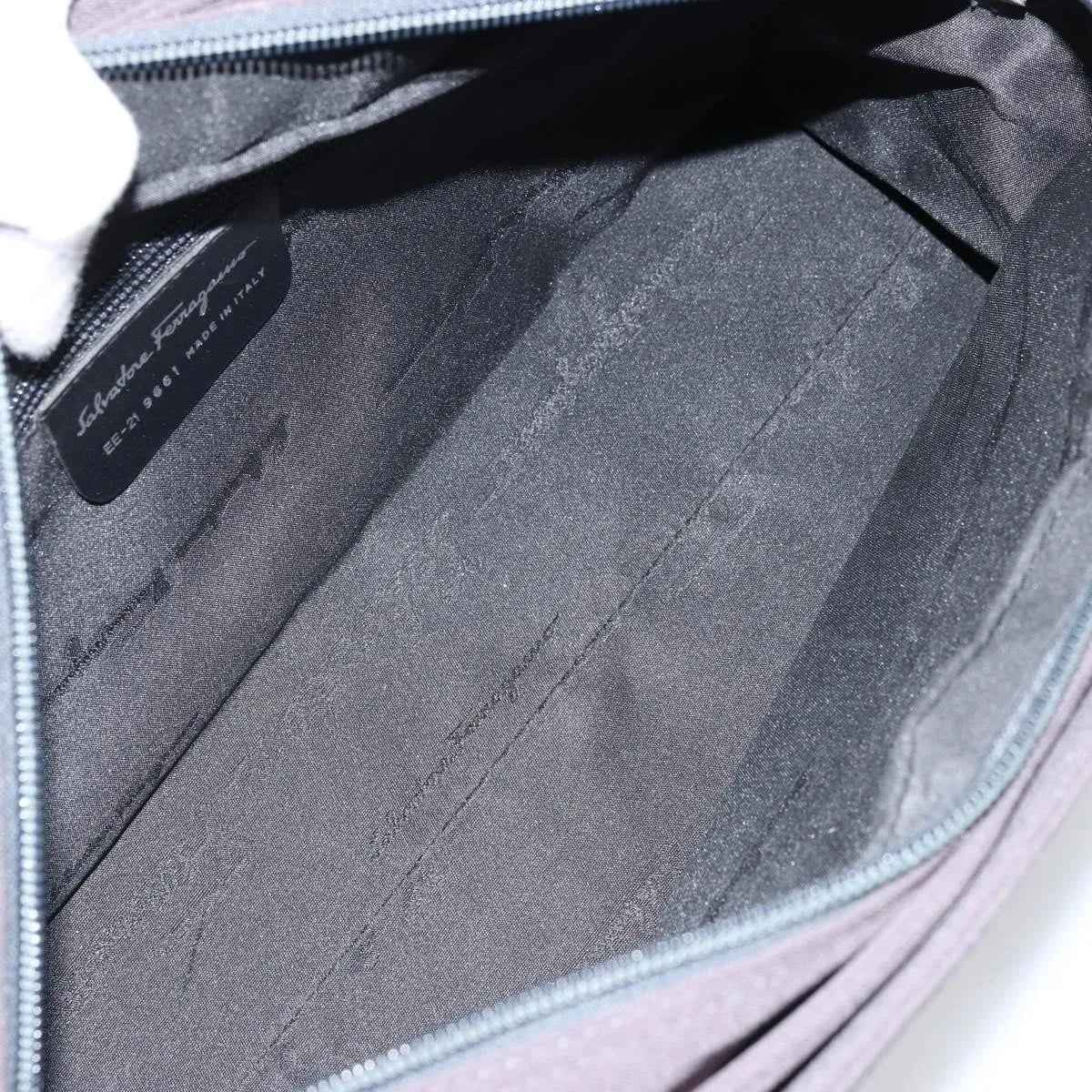 Salvatore Ferragamo Vala Canvas, Gray, Canvas, Handbag