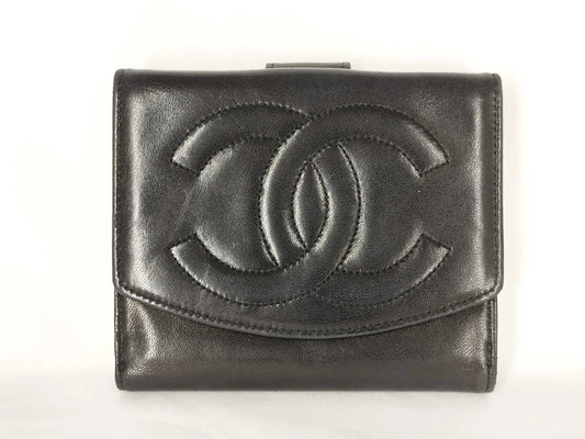 Chanel Timeless CC Bifold Wallet Caviar, Black, Leather, Wallet