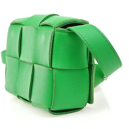 Bottega Veneta Cassette Maxi Intrecciato Leather, Green, Leather, Shoulder Bag