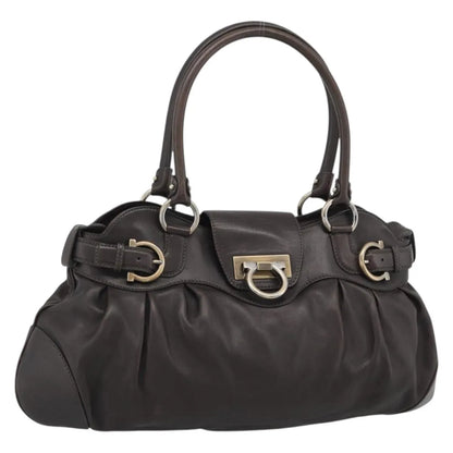 Salvatore Ferragamo Marisa Leather, Brown, Leather, Handbag