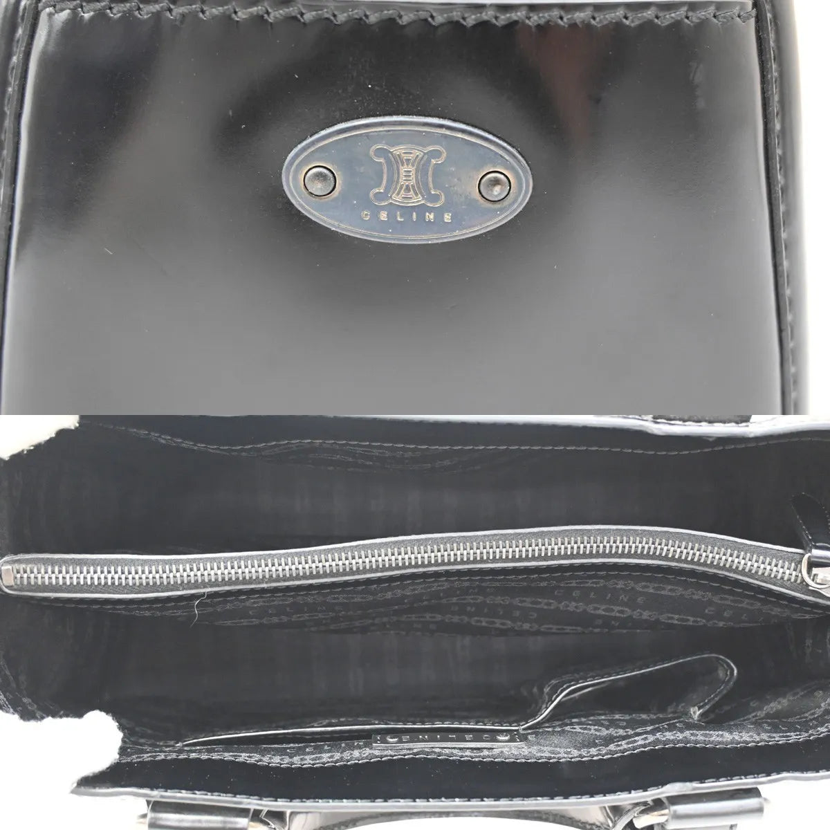 Celine Boogie Satchel Leather, Black, Leather, Tote Bag