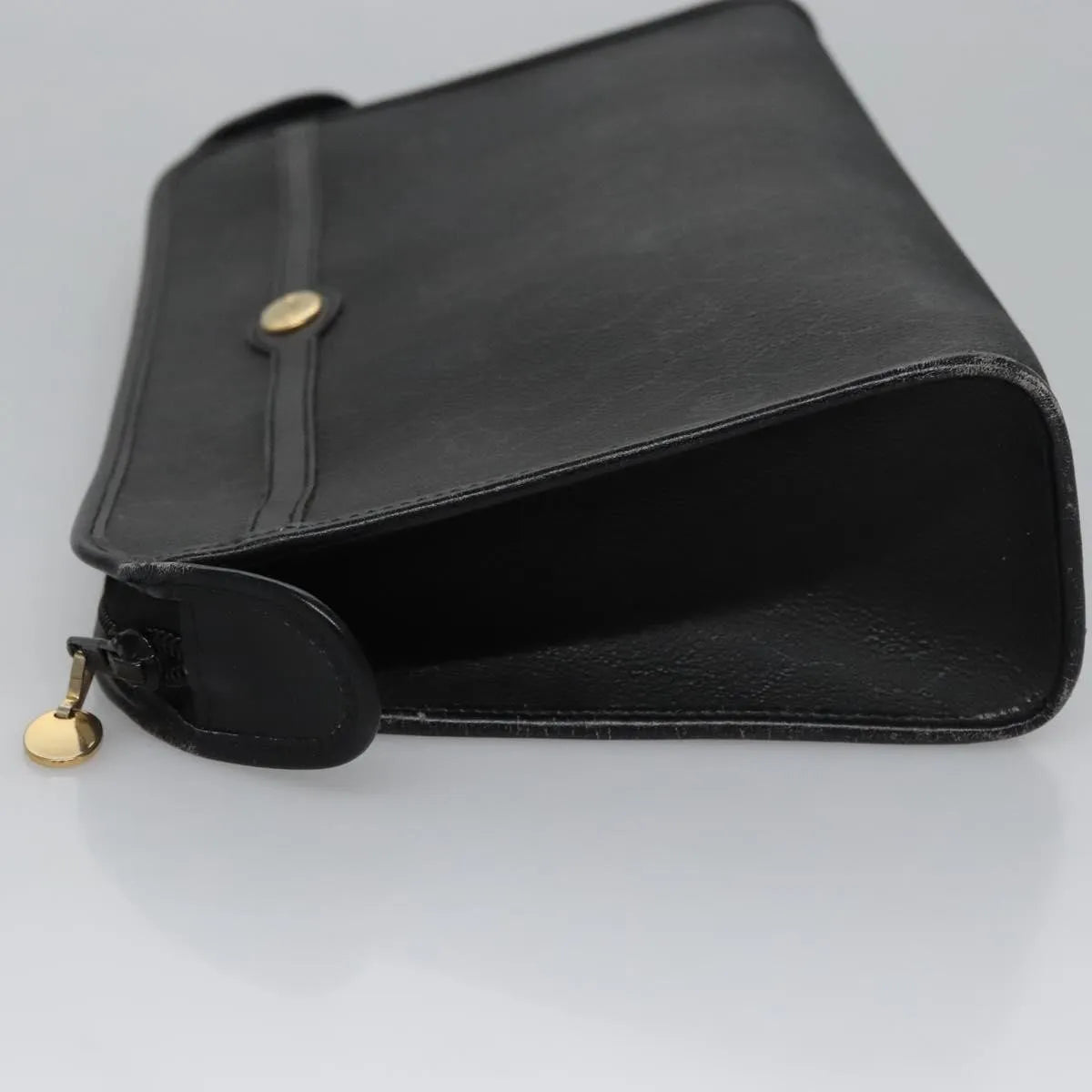 Christian Dior Vintage Honeycomb Zip Coated Canvas, Black, Canvas, Clutch