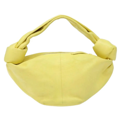 Bottega Veneta Double Knot Hobo Leather, Yellow, Leather, Handbag